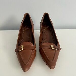 Brooks Brothers Brown Leather Women's Kitten Heels